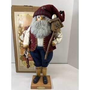Grandeur Noel Limited Edition 2000 17" Wooden Santa Hold Birdhouse Nutcracker